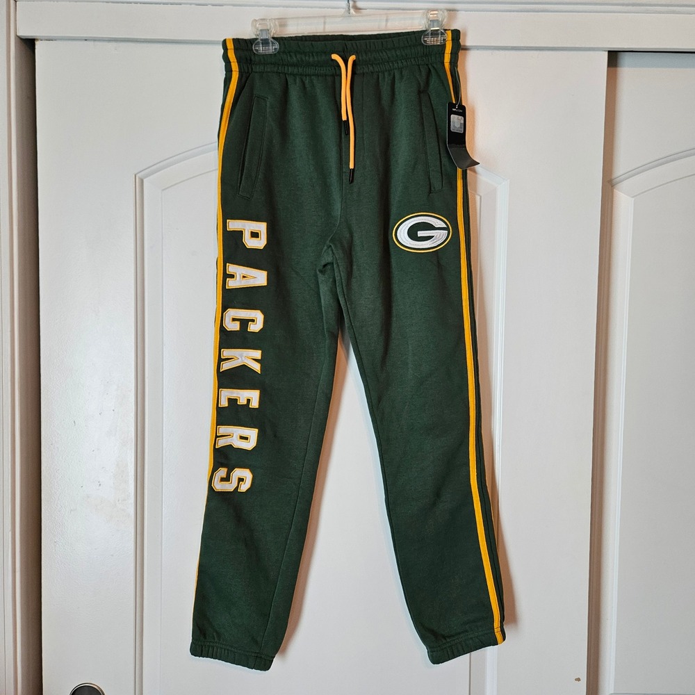 NEW Green Bay Packers Sweatpants Green Yellow Size Small NFL Fleece Cozy